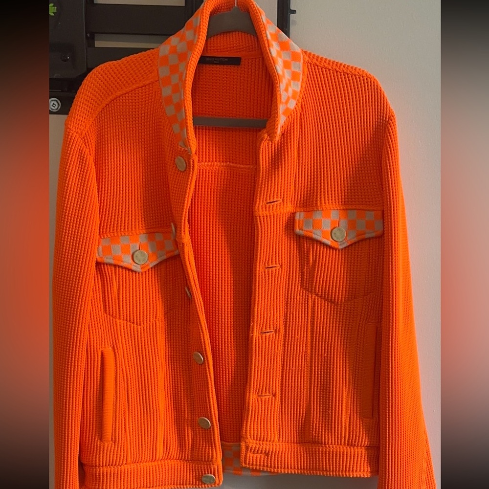 Louis Vuitton Orange Checkered Jacket